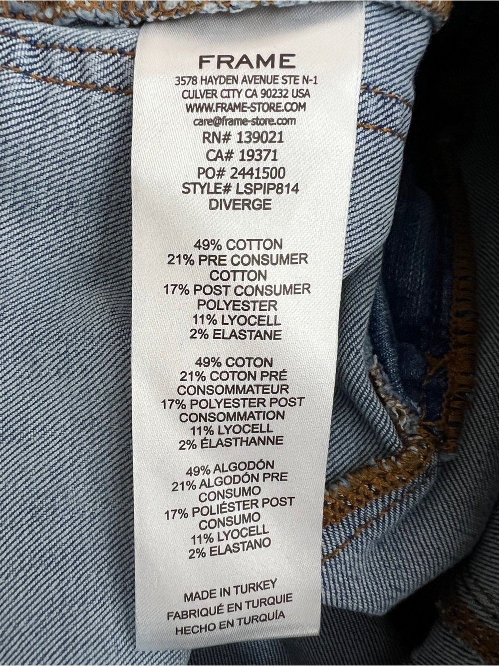 FRAME Le Slim Palazzo Modernist Pocket Jeans in Diverge Women’s Size 28 - Picture 7 of 7